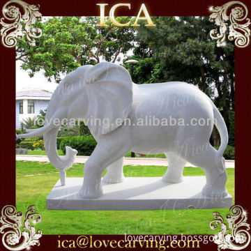 Best quality marble carving garden animal elephant carving